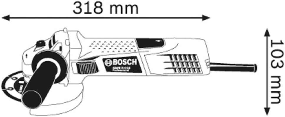Bosch Professional Angle Grinder GWS 7-115 (110V, 720 W, disc Diameter 115 mm, Includes Backing Flange, Locking Nut, Protective Guard, in Cardboard Box), Multicolor, 110 V