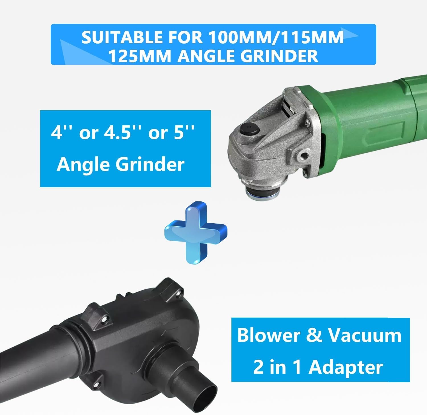 Femococ Angle Grinder to Blower Adapter Set Angle Grinder Converted Into Blower Vacuum Cleaner, 2 in 1 Multifunctional Angle Grinder Air Duster/Vacuum Cleaner Attachment