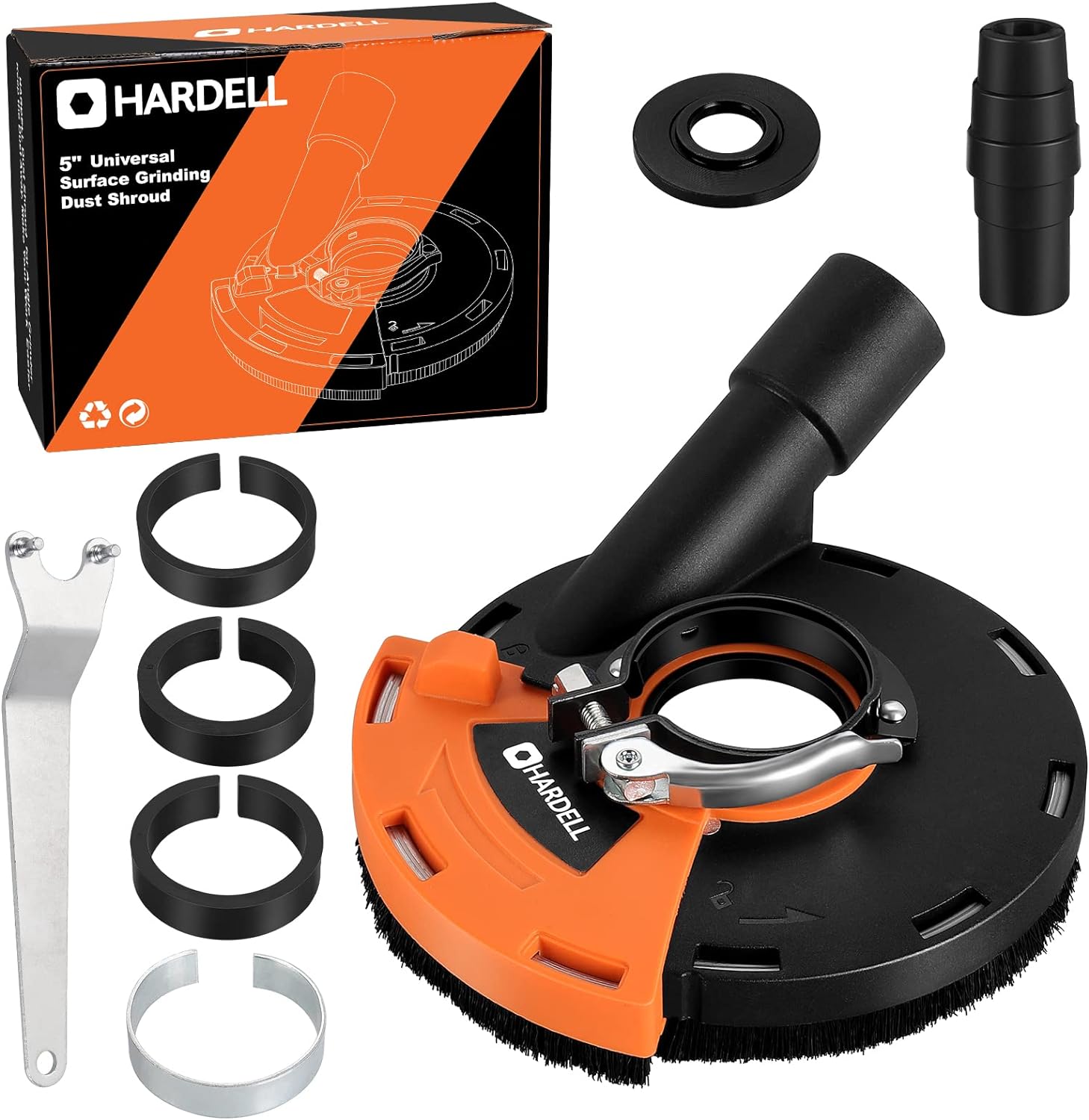 HARDELL Angle Grinder Dust Shroud 5 Inch, Angle Grinder Attachments, for Universal Angle Grinders(125MM)