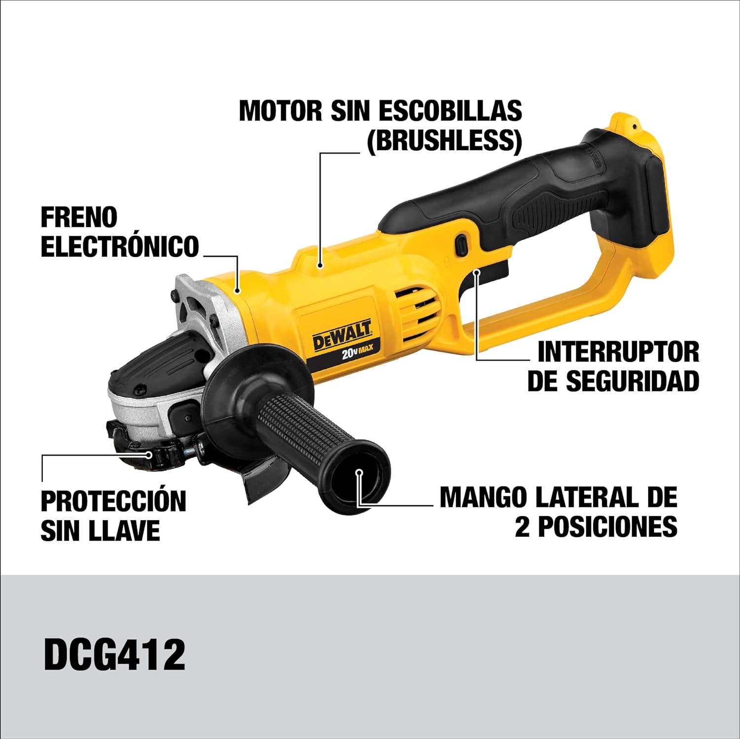 DEWALT 20V MAX* Angle Grinder Tool Kit, 4-1/2-Inch (DCG412P2)