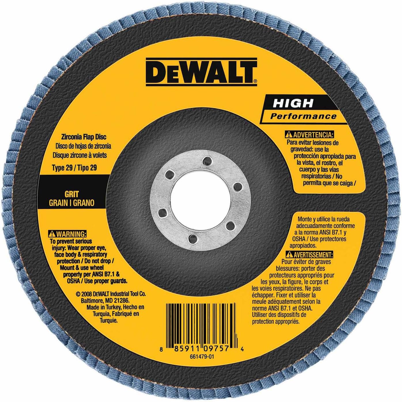 DEWALT DW8380 6-Inch X 7/8-Inch 40G Type 29 Hp Flap Disc
