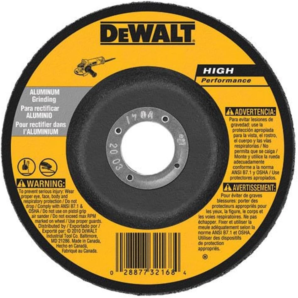 DEWALT DW8477 9-Inch by 1/4-Inch T27 High Performance Aluminum Grinding Wheel, 7/8-Inch Arbor