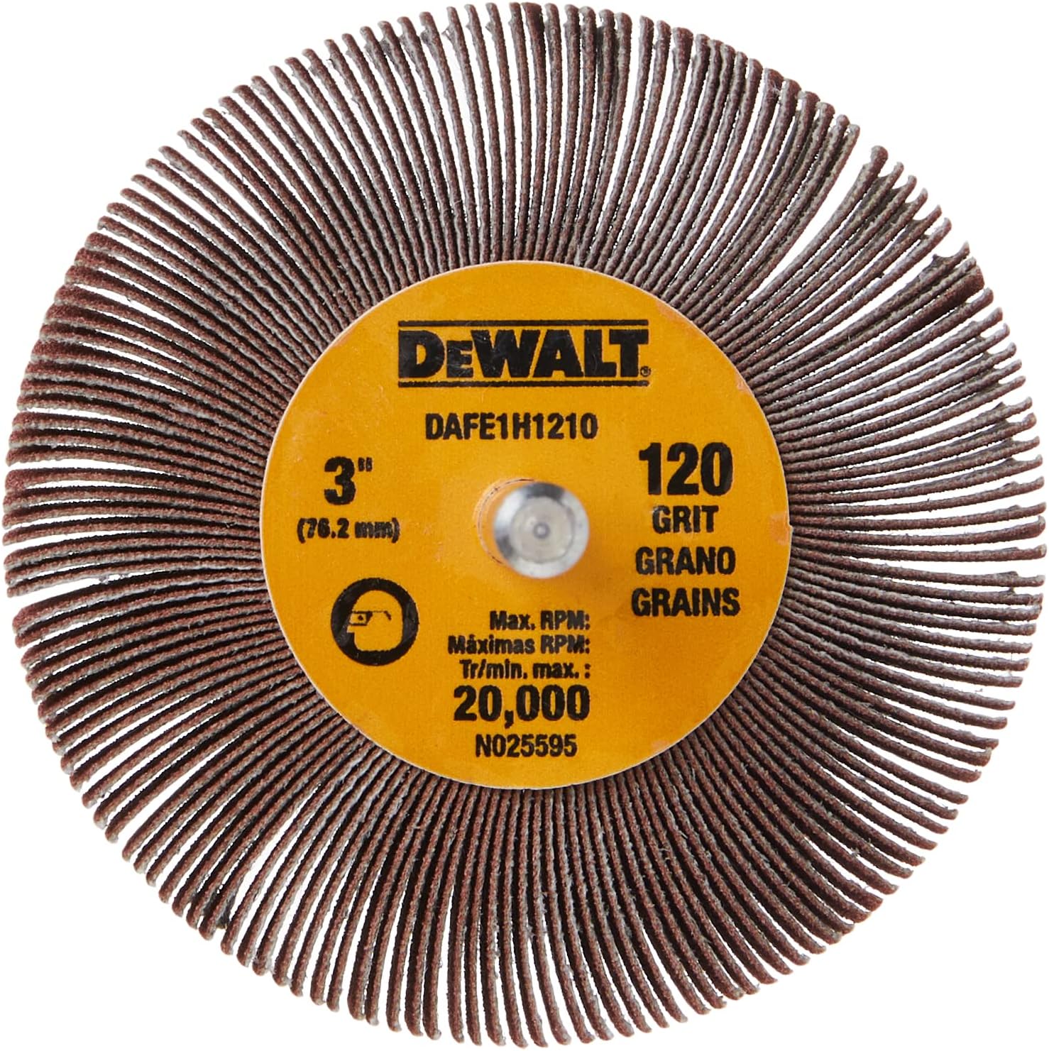 DEWALT Flap Wheel, 3-Inch x 1-Inch x 1/4-Inch HP, 80-Grit (DAFE1H0810)