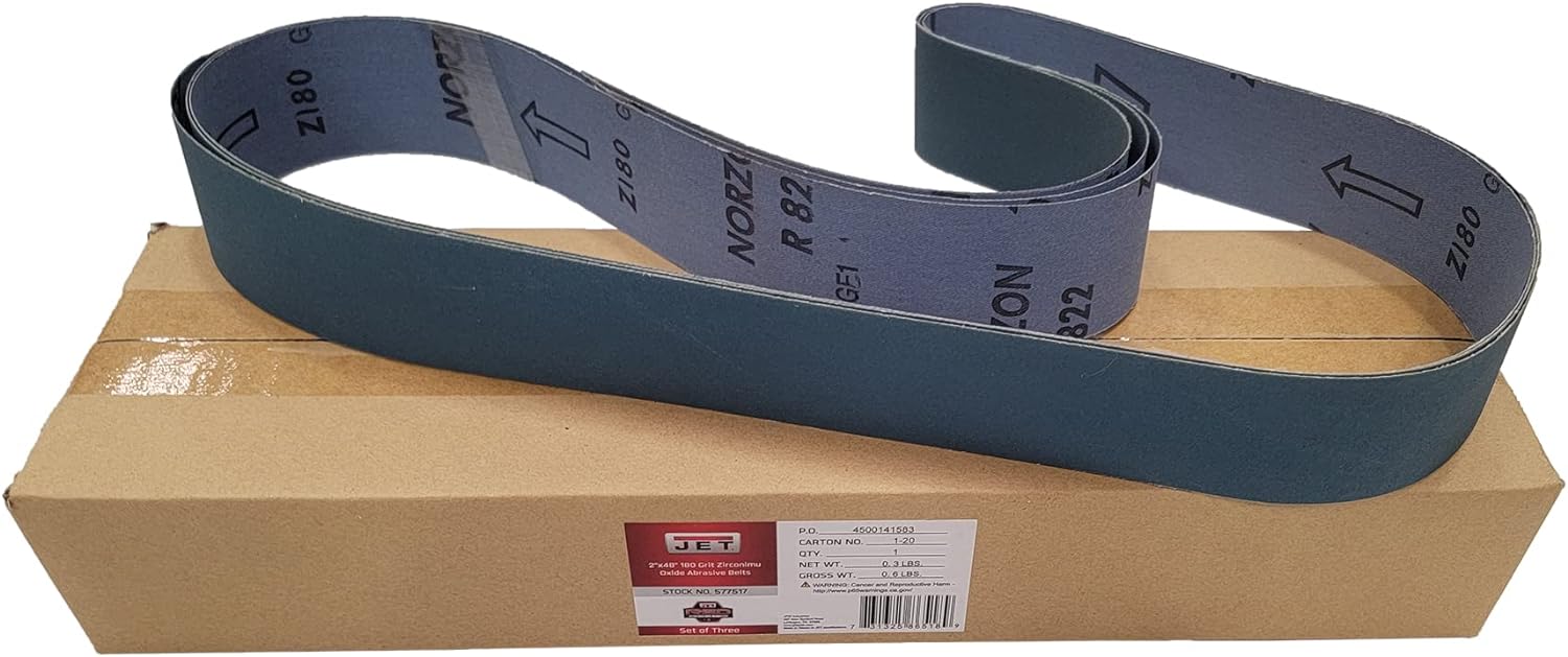 JET Zirconium Oxide Sanding Belts, 2 x 48, 40 Grit (577521)