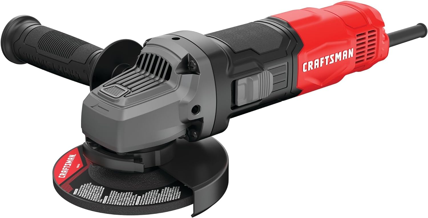 CRAFTSMAN Small Angle Grinder Tool 4-1/2 inch, 6 Amp, 12,000 RPM, Corded (CMEG100)