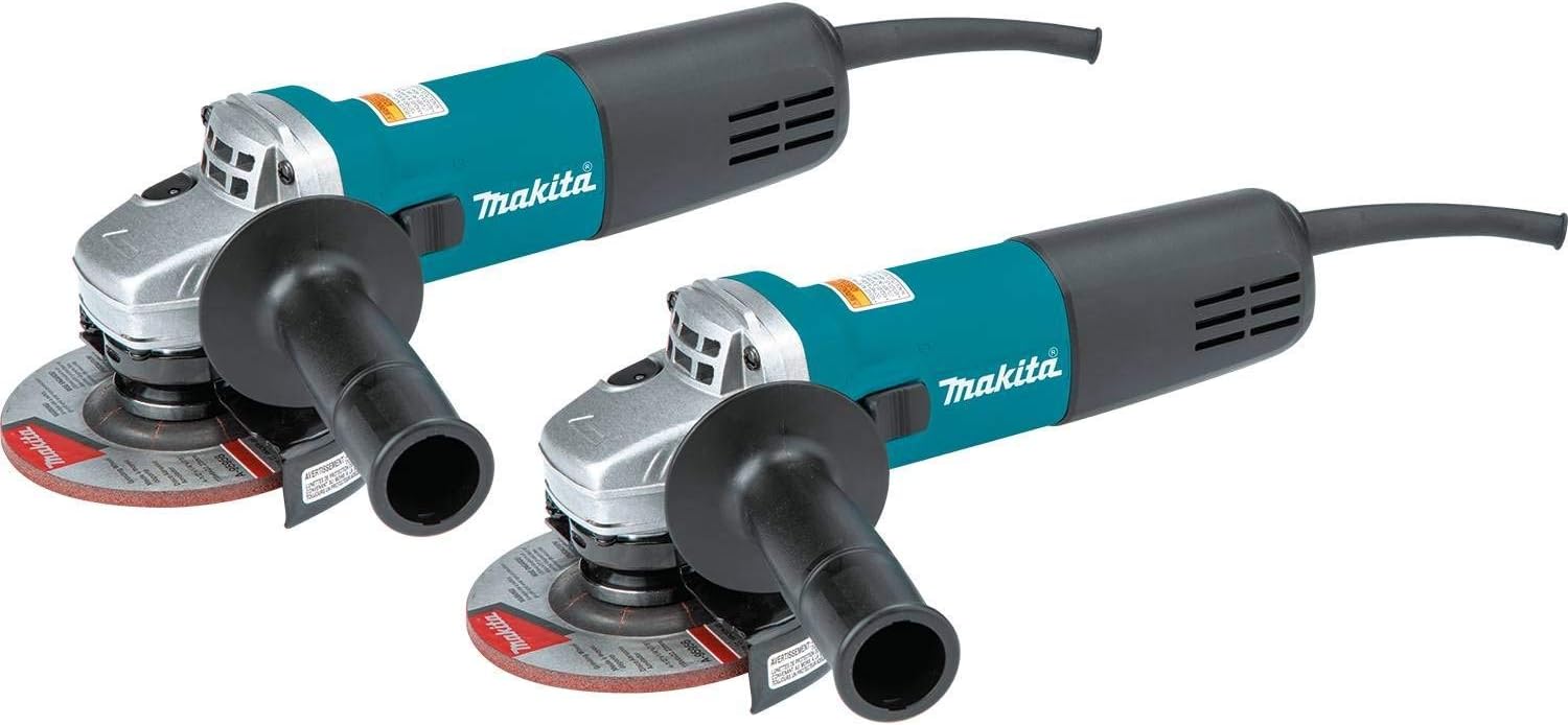MAKITA 9557NB2 4-1/2-Inch 7.5-Amp Corded Angle Grinder 2-Pack w/AC/DC Switch (Renewed)